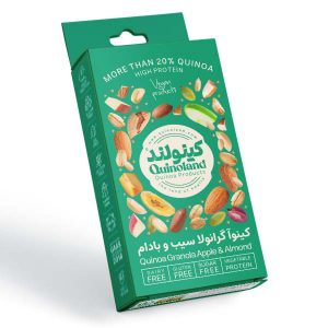 کینوا گرانولا سیب و بادام بسته بندی جعبه 75 گرم