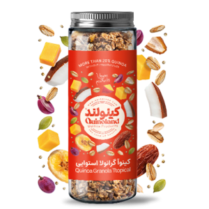 کینوا گرانولا استوایی شیشه 380 گرمی