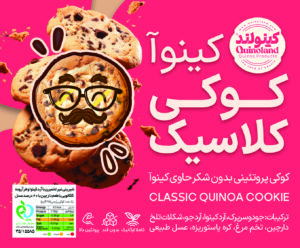 کوکی دارچینی بر پایه کینوا و با شیرین کننده طبیعی و بدون شکر و قند مصنوعی با پروتئین بالا