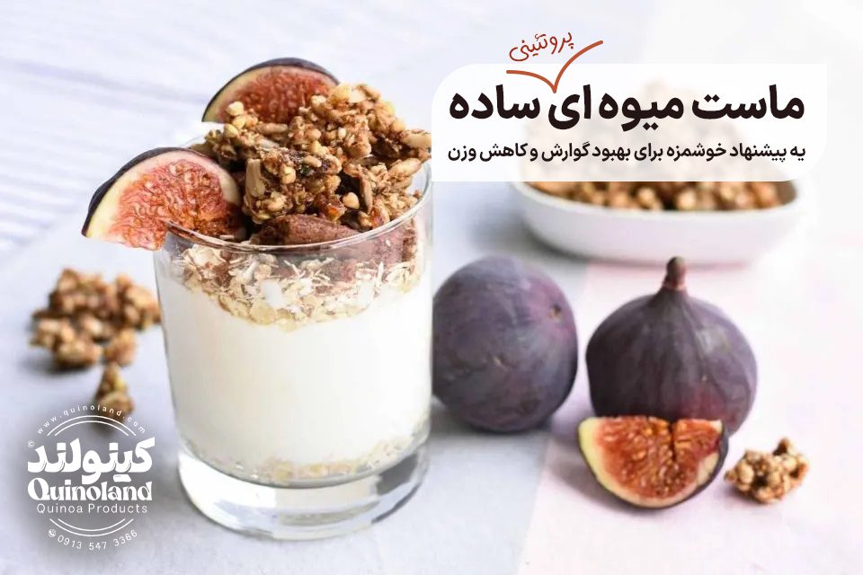 ماست میوه ای ساده با انجیر و جو دوسر پرک